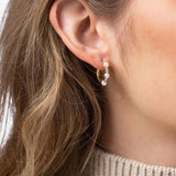 Pearl & Zircon Mini Hoop Earrings