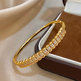 Layered Zirconia Cuff Bracelet