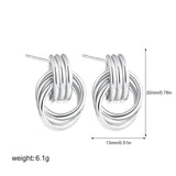 Two-Tone Knot Twist Stud Earrings