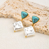 Turquoise & Pearl Drop Earrings