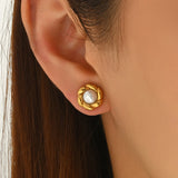 Pearl Flower Stud Earrings