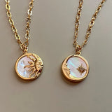 Sun & Moon Coin Pendant Necklace
