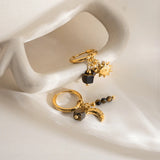 Tiger Eye Sun & Moon Hoop Earrings