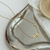 Vintage Gold Cross Pendant Necklace