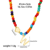 Beaded Initial Heart Necklace