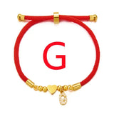 Initial Heart Charm Bracelet