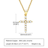 Cubic Zirconia Cross Pendant Necklace