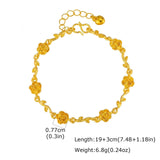 Gold Rose Vine Chain Bracelet