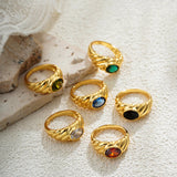 Oval Natural Stone Waterproof Ring