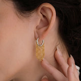 Minimalist Tassel Chain Hoop Earrings