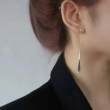 Black Tassel Drop Earrings