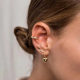 Heart Pendant Drop Earrings with Zircon