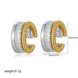 Two-Tone Tassel C-Shape Hoop Earrings