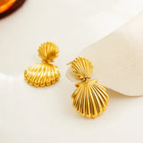 Shell Textured Drop Earrings
