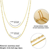 Layered Thin Chain Necklace Set
