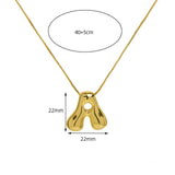 Bubble Letter Initial Pendant Necklace