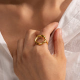 Hammered Circle Statement Ring