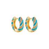 Green Beaded Circle Hoop Earrings