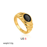 Oval Natural Stone Waterproof Ring