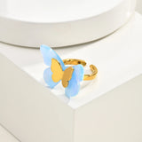 Blue Acetate Butterfly Ring