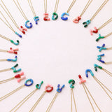 Colorful Initial Letter Necklace