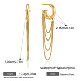 Gold Tassel Chain Dangle Earrings