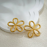 Hollow Metal Flower Stud Earrings