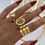 Layered Circle Hollow Open Ring