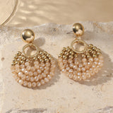 Layered Beaded Drop Earrings
