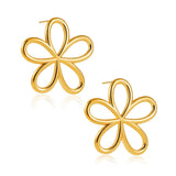 Hollow Metal Flower Stud Earrings