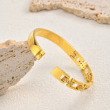 Gold Geometric Link Bangle