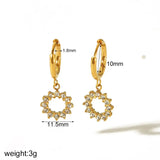 Heart Pendant Drop Earrings with Zircon