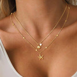 Shell & Pearl Layered Necklace