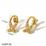 Heart Pendant Drop Earrings with Zircon