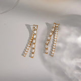 Luxury Zircon Tassel Chain Dangle Earrings