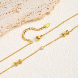 Gold Bow Station Choker Necklace
