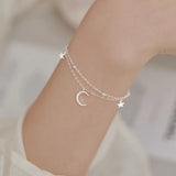 Sterling Silver Star & Moon Bracelet