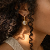 Natural Shell Sun & Moon Hoop Earrings