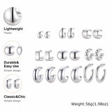 Chunky Resin Hoop Earrings Set (9-Pair)