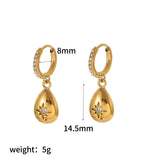 Heart Pendant Drop Earrings with Zircon