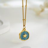 Opal Cross & Heart Pendant Necklace