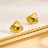 The Striped Shell Stud Earrings