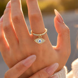 Celeste Evil Eye Open Ring
