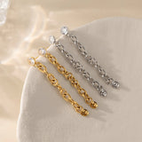 CZ Zircon Chain Dangle Earrings