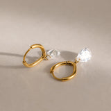 Transparent Waterdrop Zircon Hoop Earrings
