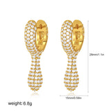 Cubic Zirconia Teardrop Huggie Earrings