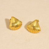 The Striped Shell Stud Earrings