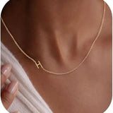 Sideways Initial Choker Necklace