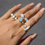 Geometric CZ Zircon Open Ring