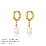 Gold-Plated Freshwater Pearl Drop Earrings